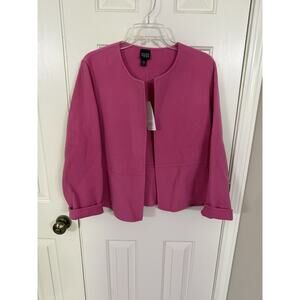 Eileen Fisher Kirsh Round Neck Jacket Petite L Wool Cashmere New